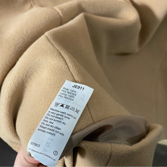 Anthology Funnel Neck Single-Breasted Long Coat Camel Color with Woman size 26 - Picture 4 of 10